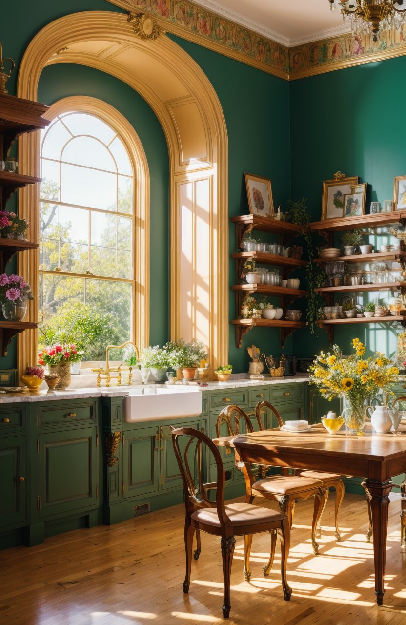 01745-2956700469-maximalist kitchen with lots of flowers and plants, golden light, award winning masterpiece with incredible details big windows,.jpg